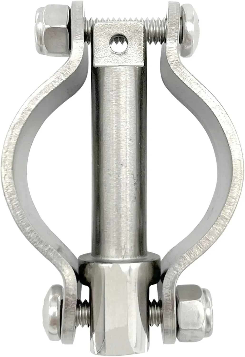 2Pcs Boat Stainless Steel Heavy Duty Clamp on Shaft Rowlock Oar Lock Side Mount Fine Finish for Raft Kayak