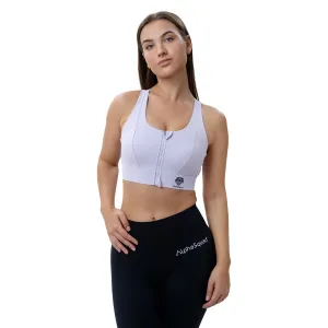 AlphaSquad Women's Front Zipper High Strength Shock Proof All-in-One Sports Vest for Gym, Running, Sports and Yoga