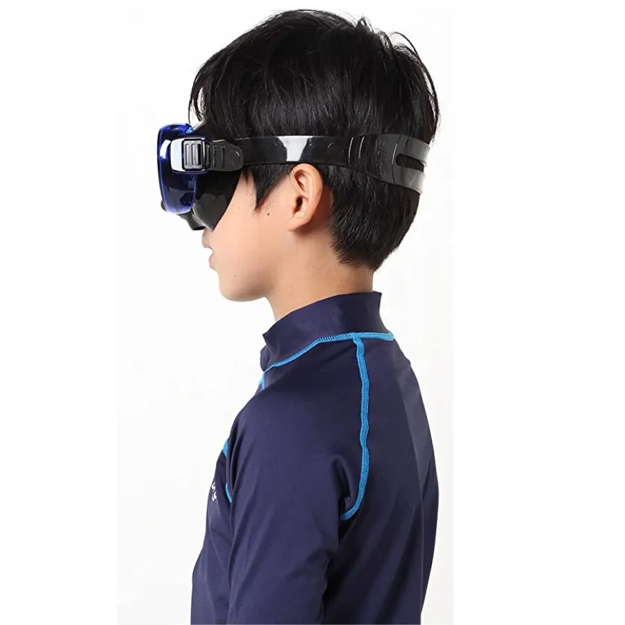 AQA Anemo Lite & Bixy Dry Sp Mask & Snorkel Set abv 9yr KZ-9102 - Neon Blue