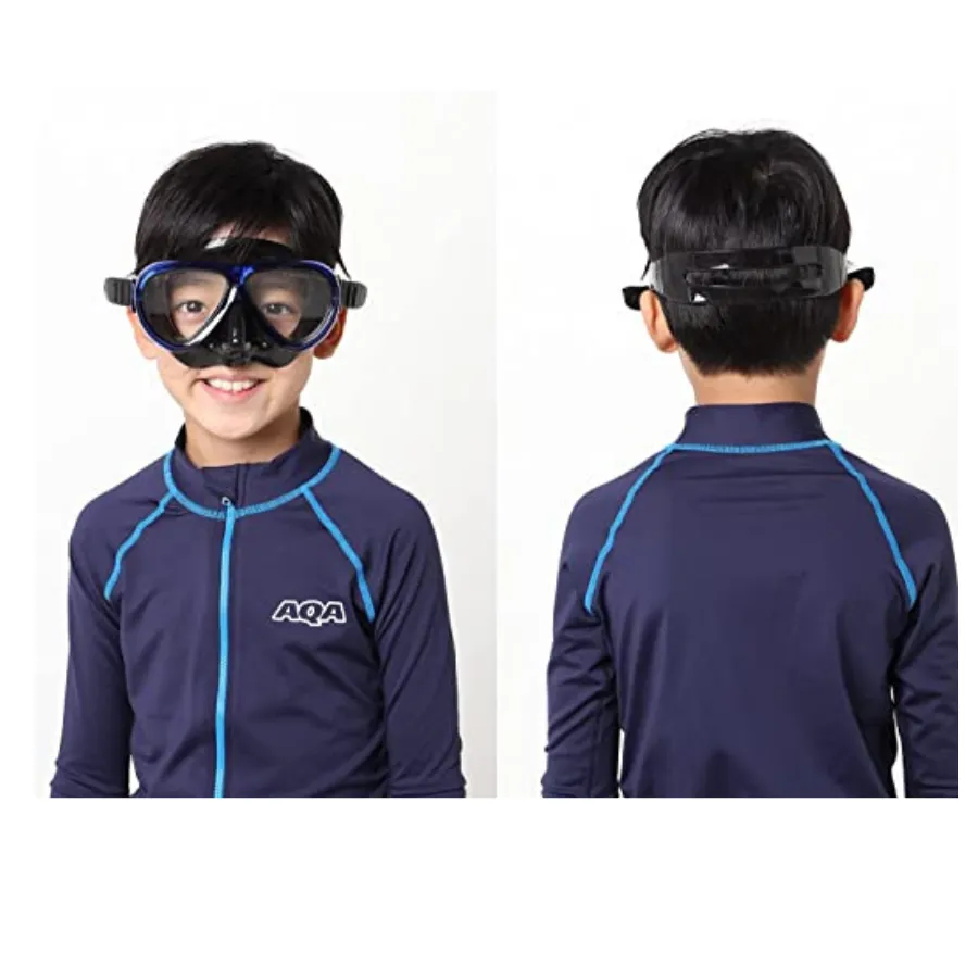 AQA Anemo Lite & Bixy Dry Sp Mask & Snorkel Set abv 9yr KZ-9102 - Neon Blue