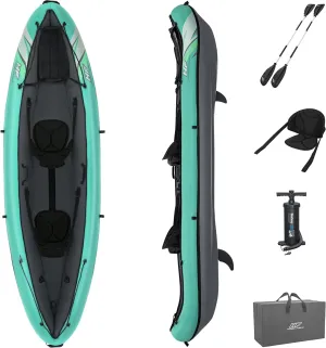 Bestway Hydro Force Inflatable Kayak Set | Includes Seat, Paddle, Hand Pump, Storage Carry Bag | Great for Adults, Kids and Families