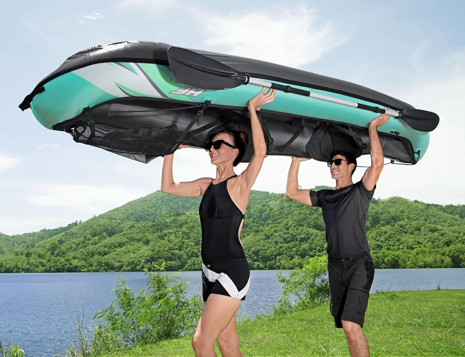 Bestway Hydro Force Inflatable Kayak Set | Includes Seat, Paddle, Hand Pump, Storage Carry Bag | Great for Adults, Kids and Families