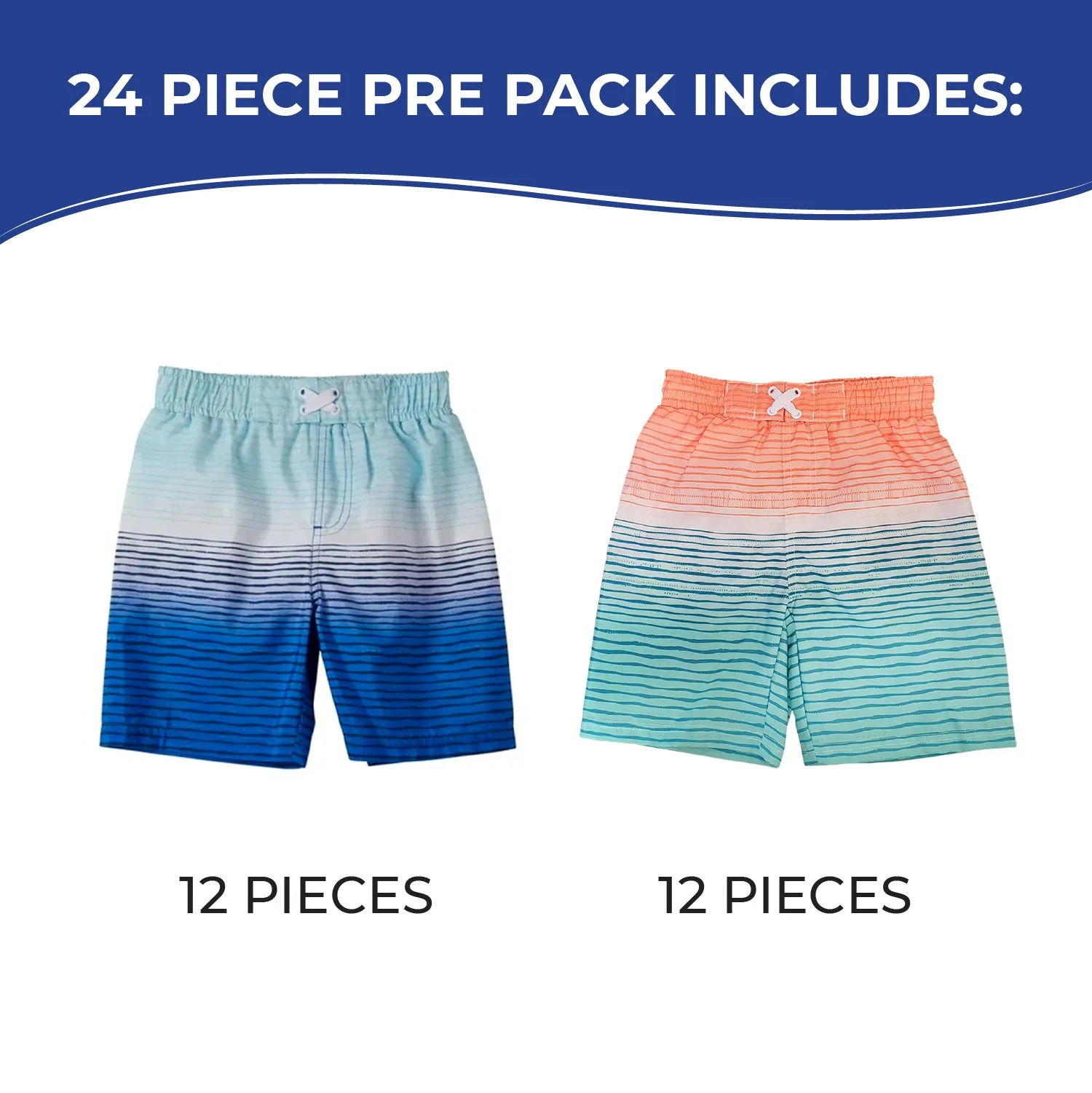 BI-A225 - Wholesale Infant Boy's Striped Gradient Swim Trunks