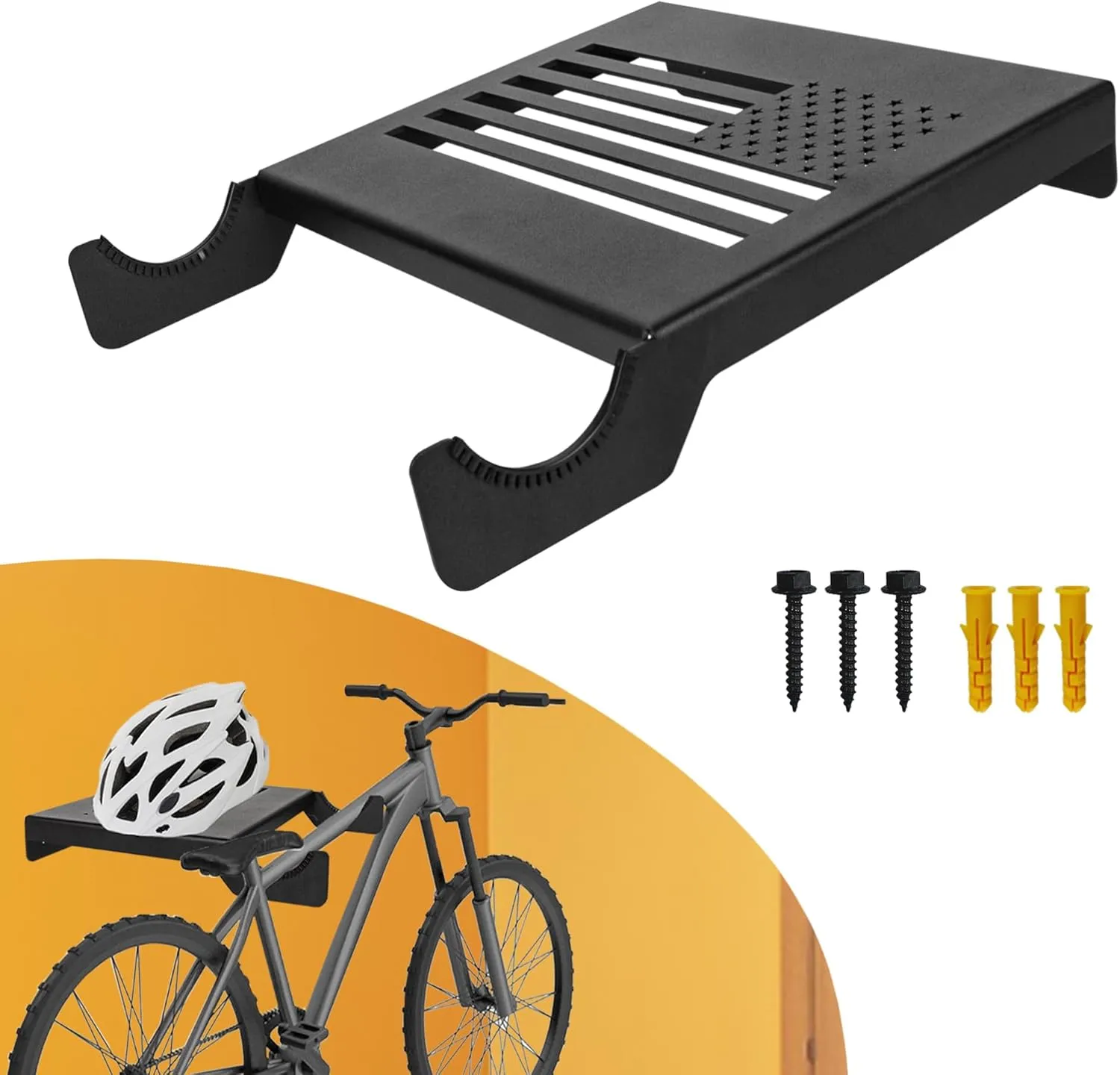 Bike Rack Wall Mount,Bike Rack Storage, Horizontal Bike Rack for Home or Garage,Indoor Bike Storage Bike Wall Mount Shelf,Wall Mounted Bicycle Rack for Single Road, Mountain,Travel Bicycles