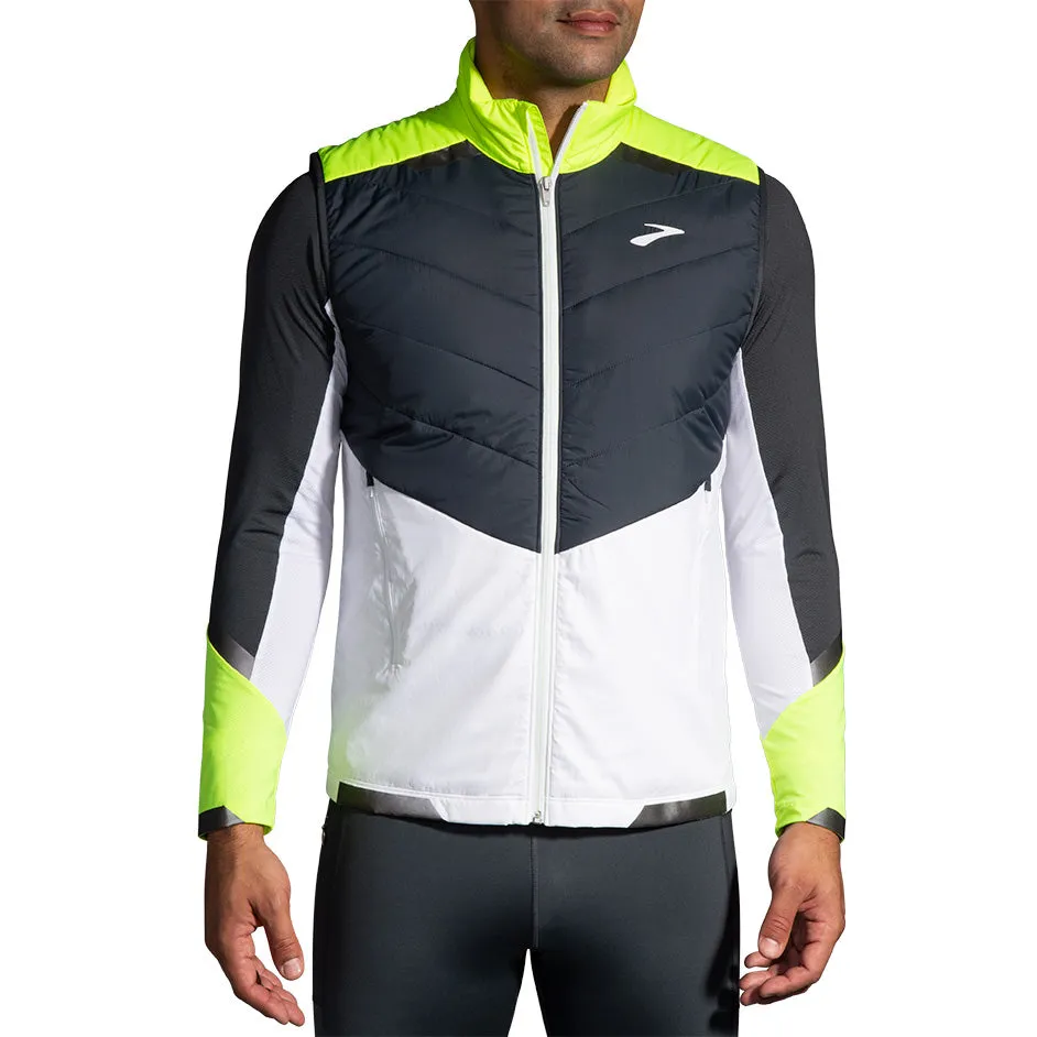 Brooks Men's Run Visible Insulate Vest - White/Asphalt/Nightlife (211407134)