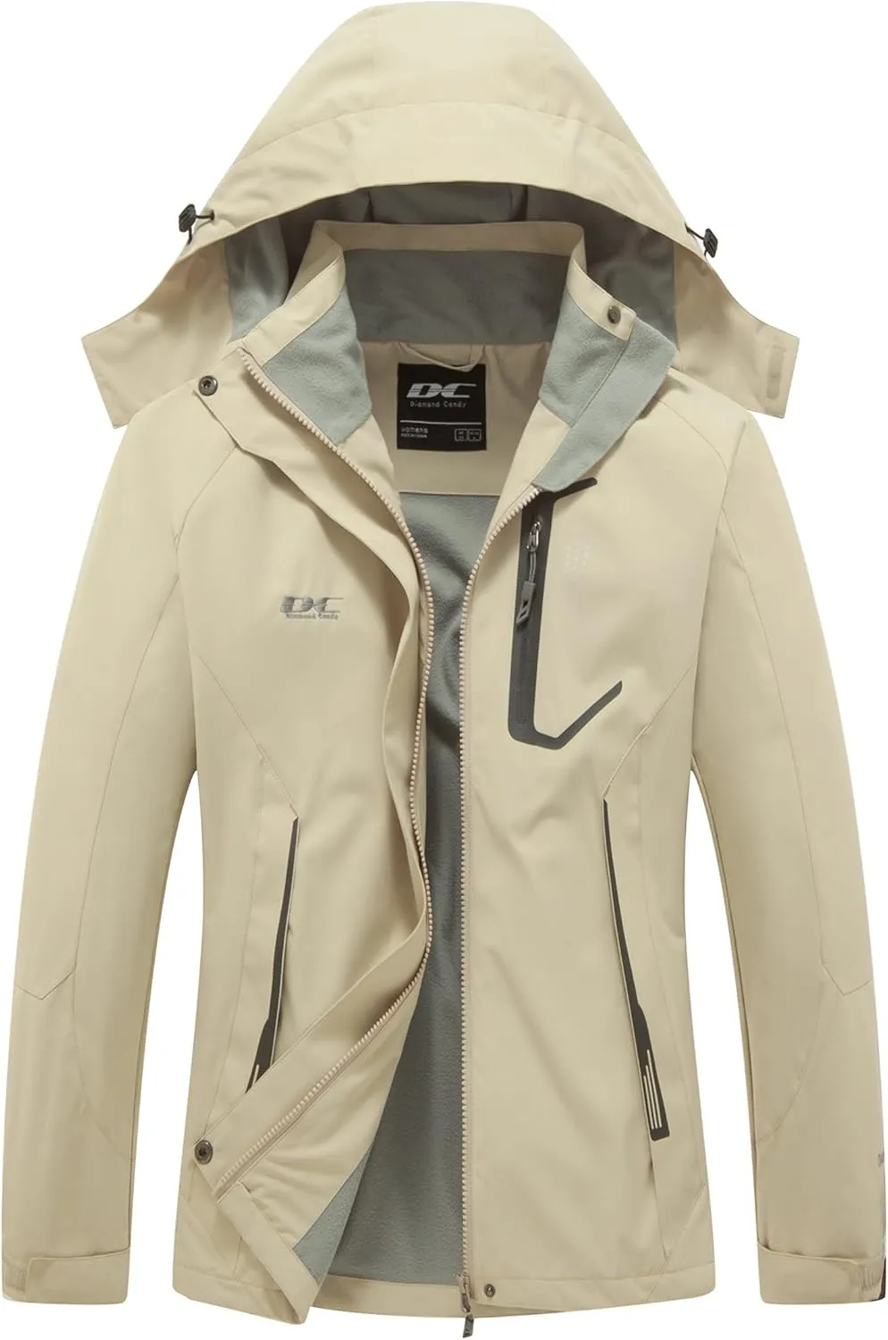 Diamond Candy Women's Waterproof Rain Jacket with Hood Lightweight Outdoors Raincoat