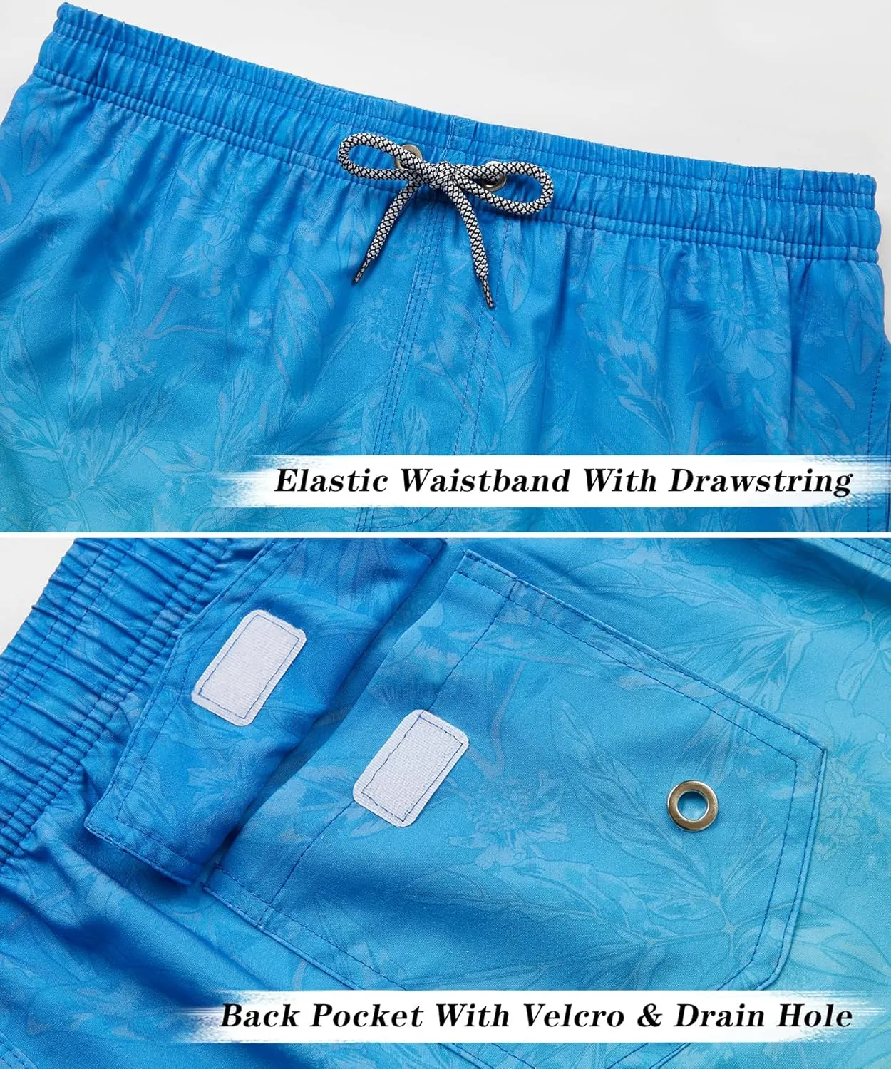 ELETOP Men's Swim Trunks Quick Dry Bathing Suit Swimming Board Shorts Mesh Lining Beach Swimwear