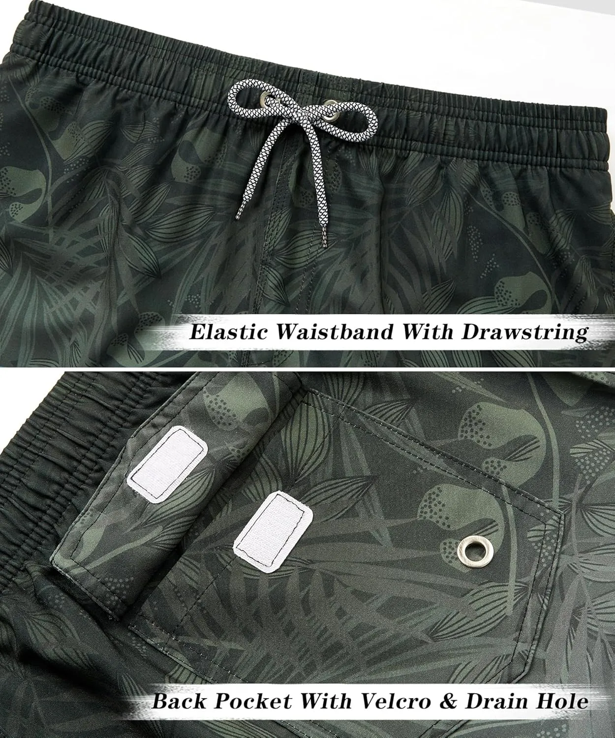 ELETOP Men's Swim Trunks Quick Dry Bathing Suit Swimming Board Shorts Mesh Lining Beach Swimwear