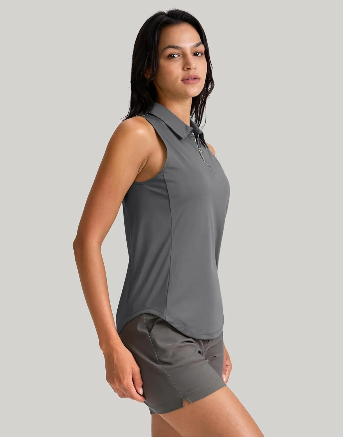 G Gradual Womens Golf Shirt Sleeveless Zip Up Polo Shirts for Women Collared Lightweight Tennis Athletic Tank Top