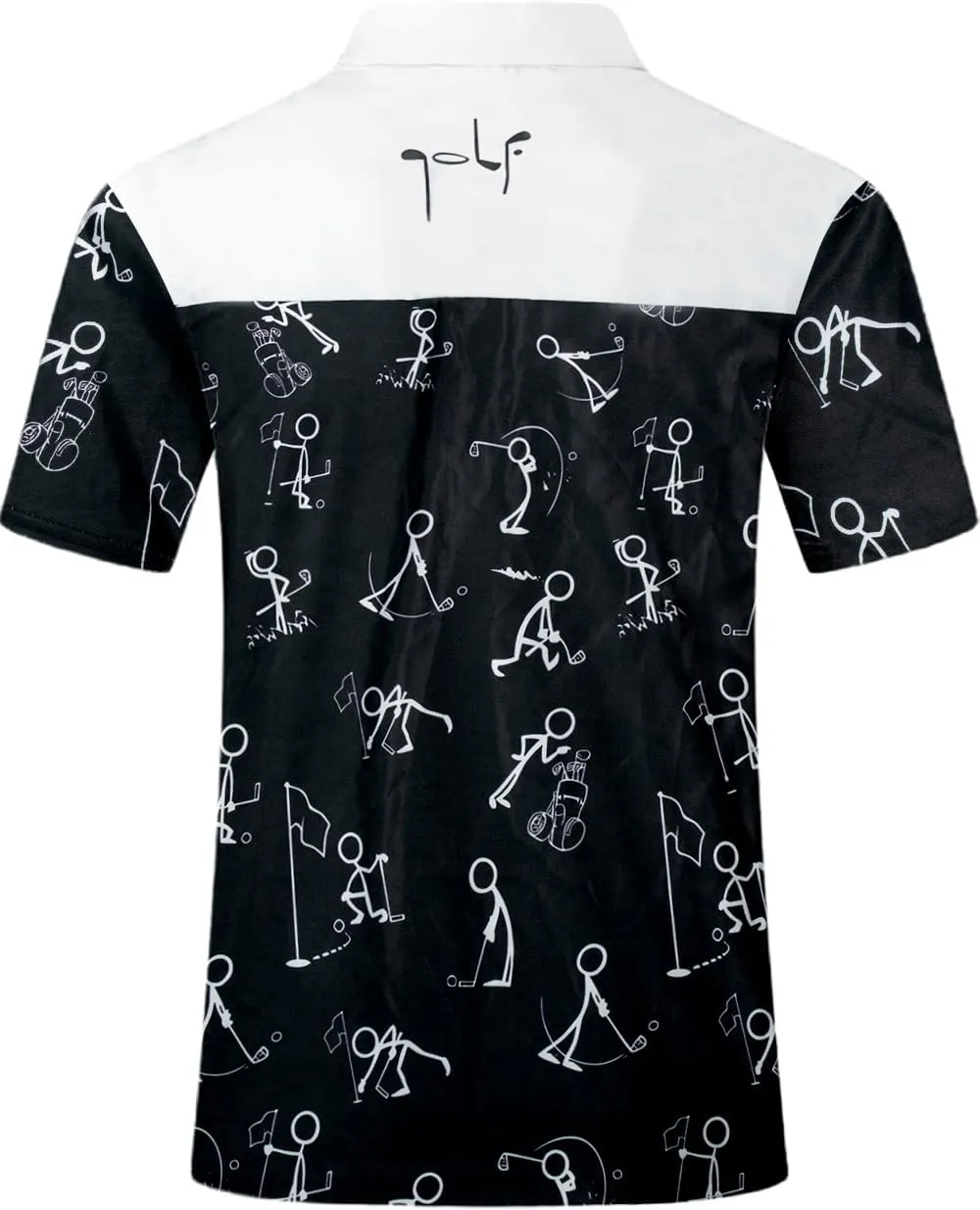 Golf Polos Shirts for Men Funny Print Short Sleeve Golf Shirt Performance Golf Polo Moisture Wicking Dry Fit Golf T-Shirts
