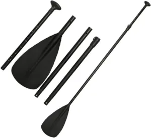 Kayak SUP Stand-up Paddle Board Aluminum Alloy Paddle Kayak Paddle Four Detachable Inflatable Surfboard Paddle (Color : Black, Size : 125-200cm)