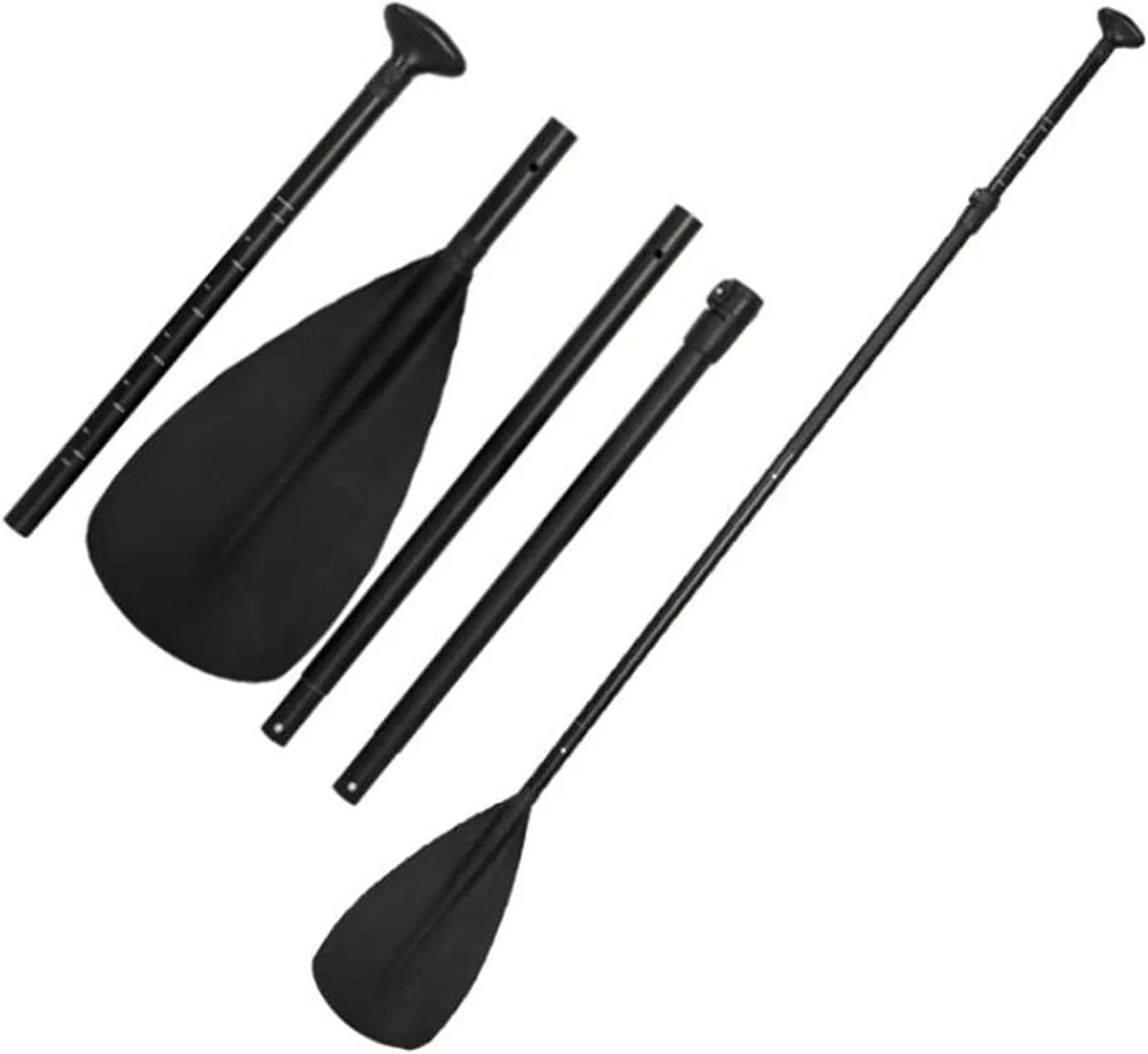 Kayak SUP Stand-up Paddle Board Aluminum Alloy Paddle Kayak Paddle Four Detachable Inflatable Surfboard Paddle (Color : Black, Size : 125-200cm)