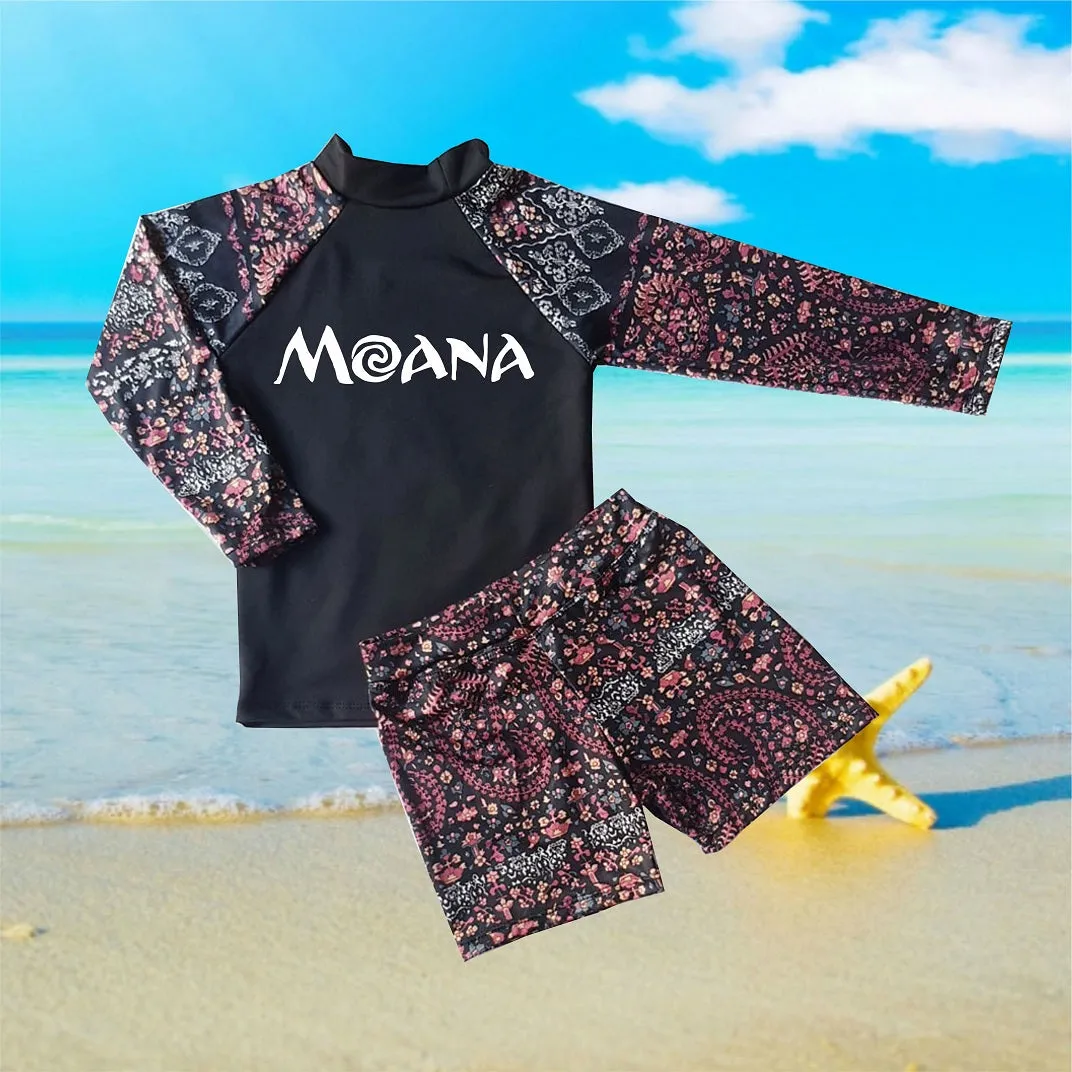 Kids Boys and Girls Rash Guard Rashie Swimwear - MOANA