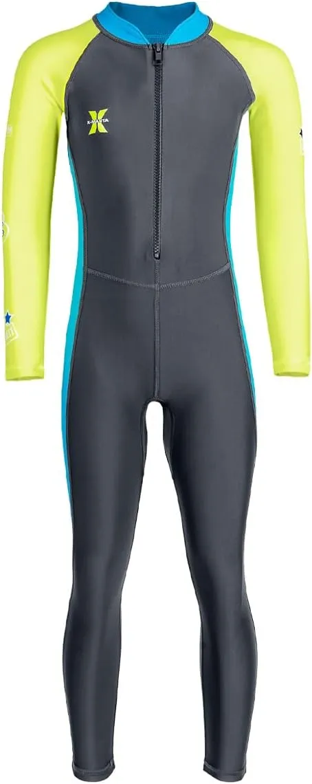 Kids Full Body Swimsuit One Piece Long Sleeve Wetsuit Skin Sun Protection Sunsuit Swimwear for Boys Girls