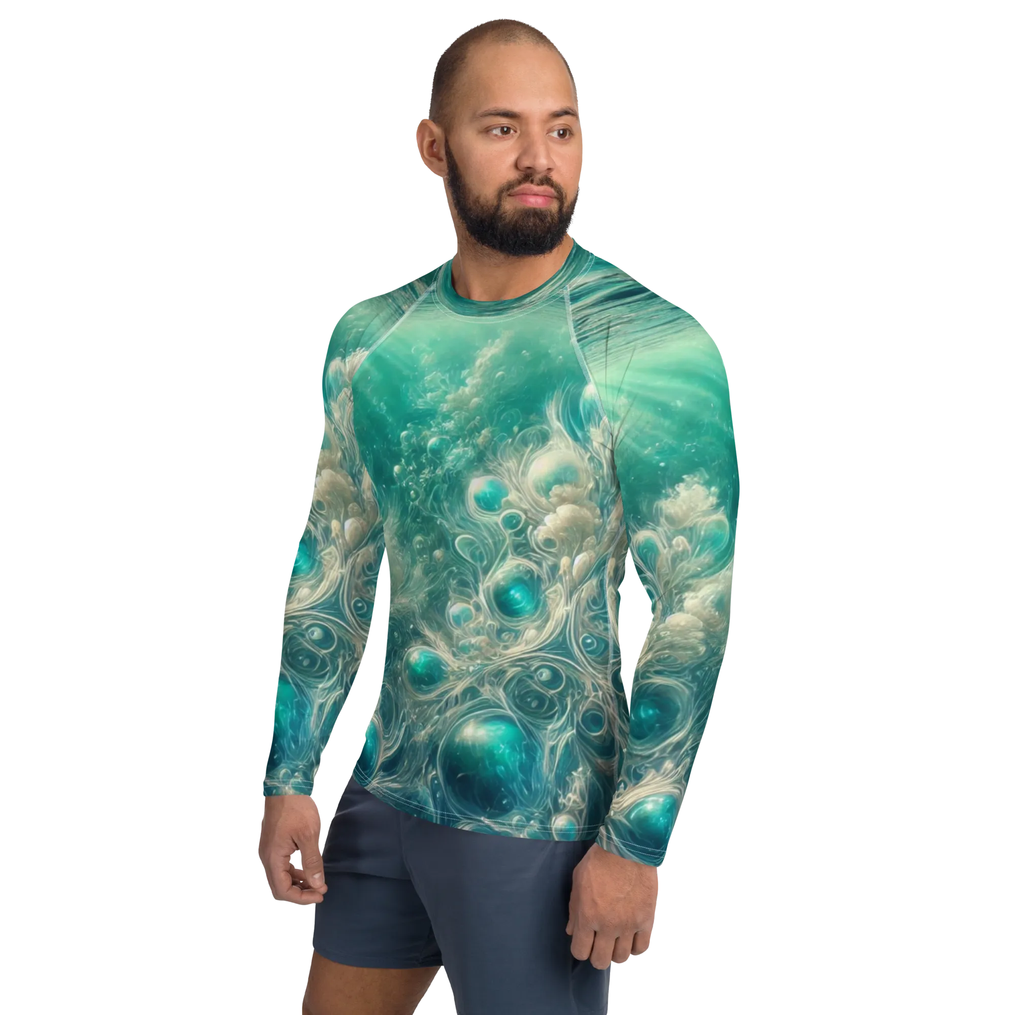 Men's Rash Guard Bahamas Green Surreal