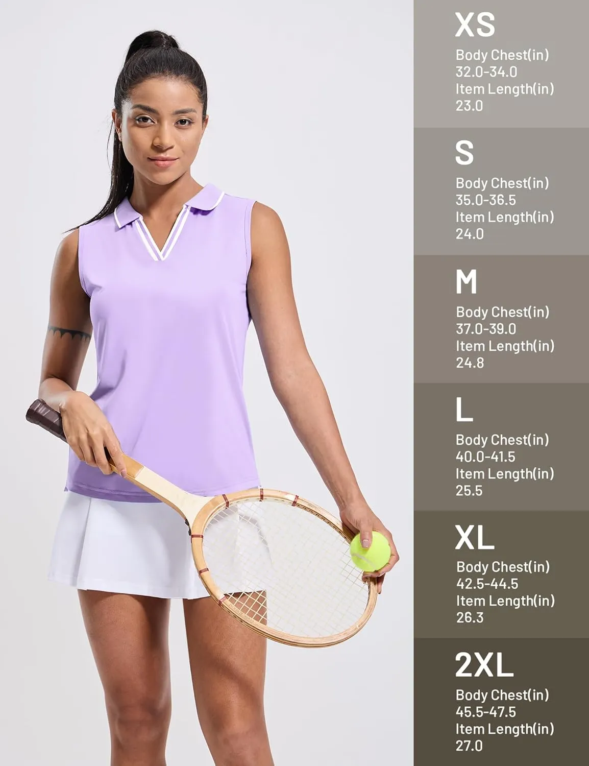 MIER Women's Sleeveless Golf Polo Shirts Dry Fit Collared Tank Tops V Neck Ribbed Athletic Tennis Shirt, Moisture Wicking