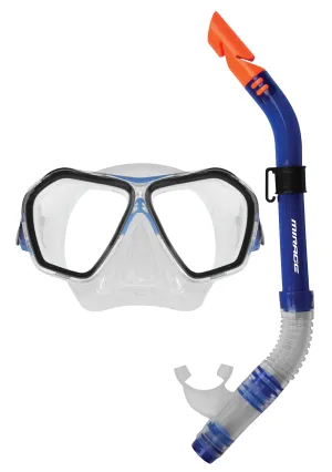 Mirage Adult Silicone Fiji Mask and Snorkel Set Blue