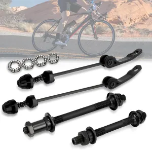 Mountain Bike Quick Release Hub Set, Road Bike Quick Release Skewer with 25mm Wheel Hub Steel Ball, Front & Rear Axle Hollow Shaft for Road Bike, Mountain Bike, MTB