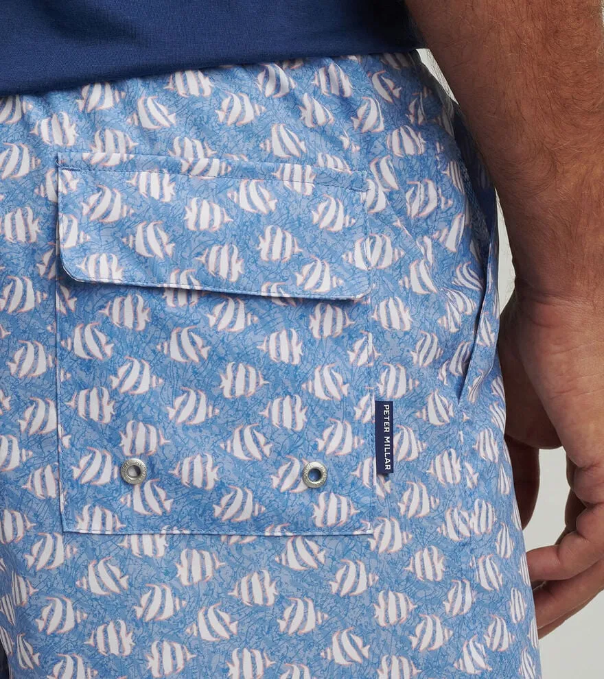 Peter Millar Men's 7-Inch Seaway Swim Trunks - Marina Blue