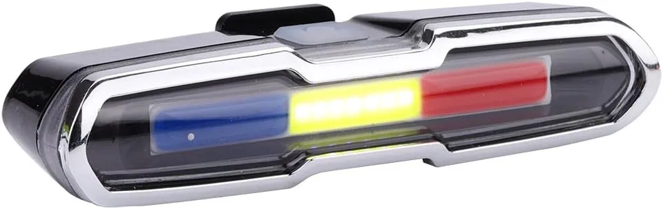 Rear Light, Ultra Bright USB Rechargeable High LED Tail Light Accessories for Cycling Mountain (Red Blue White)