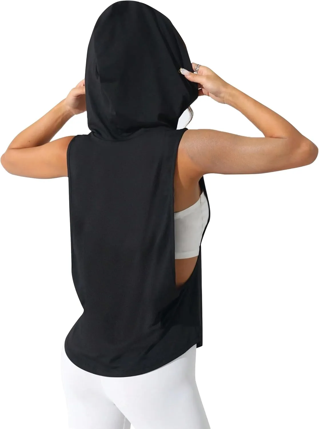 Remidoo Women's Sleeveless Hoodies Workout Tank Tops Activewear Open Side Shirts