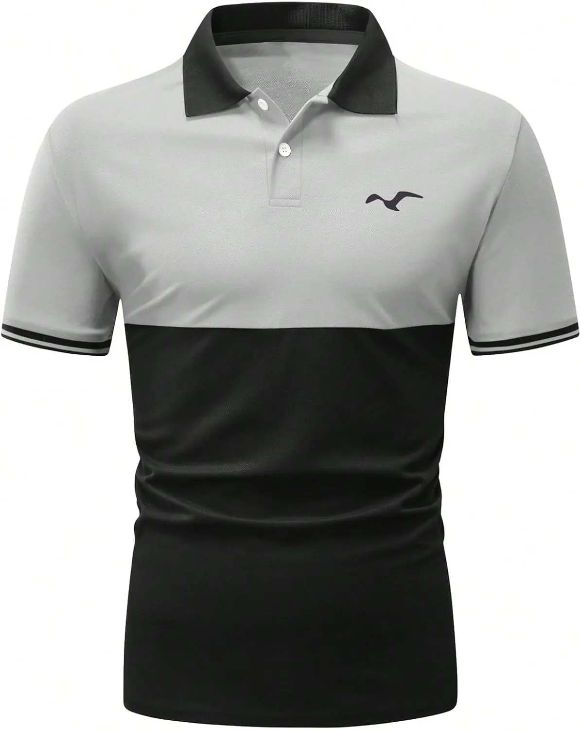 SOLY HUX Men's Golf Shirts Color Tennis Shirt Short Sleeve Casual Work T-Shirt