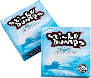 Sticky Bumps Original surf Wax Cool-Cold - 2 Pack | Long-Lasting Surfboard Wax | Great Bump Building for Surfing | Non-Toxic, Nature-Safe | for Surfboard surf Wax Temps 69F / 20C & Below.