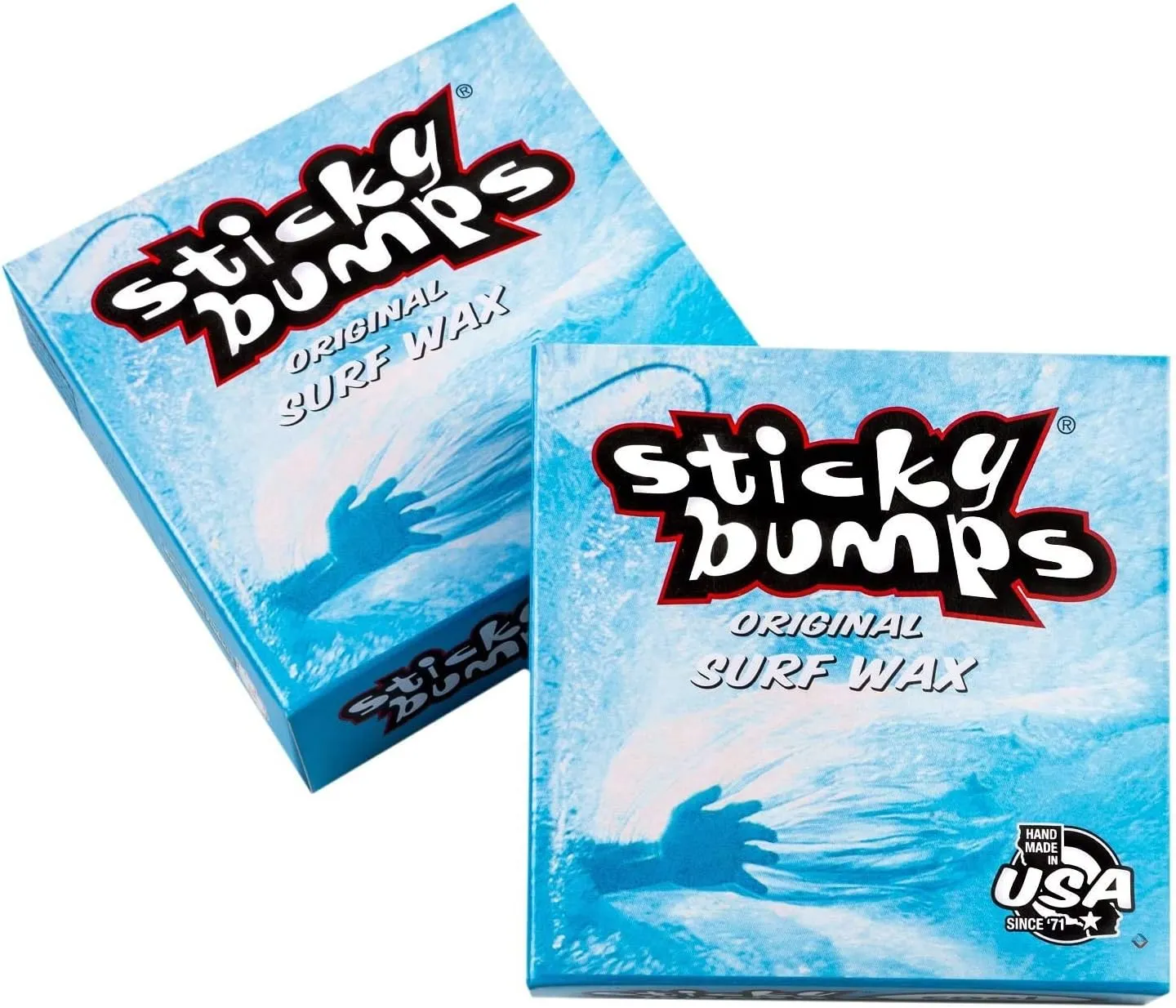 Sticky Bumps Original surf Wax Cool-Cold - 2 Pack | Long-Lasting Surfboard Wax | Great Bump Building for Surfing | Non-Toxic, Nature-Safe | for Surfboard surf Wax Temps 69F / 20C & Below.