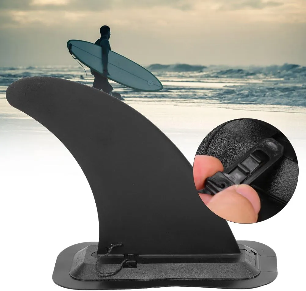 Strapon Fin,Center Fin PVC Detachable Stand Up Surfboard Fins for Paddle Board Long Board Black Fin Replacement