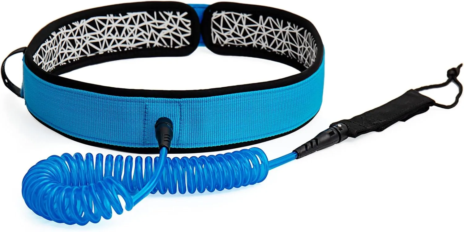 Surf Leash, Surfboard Waist Leash 7mm Thick 10ft Coiled Surf Board Leash SUP Stand Up Paddleboard Leash