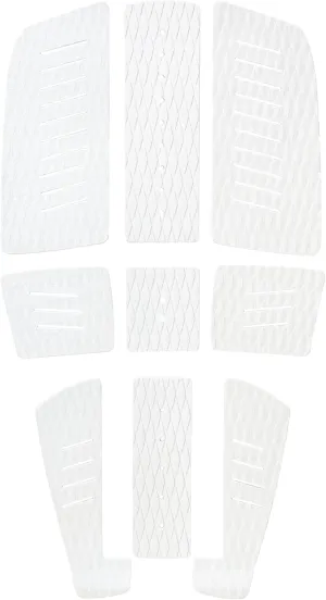Surfboard Traction Pads Set, 9 Pieces EVA Pads for Front and Back, Adjustable with 3 Adhesive, Fits All Board Sizes (black-A)