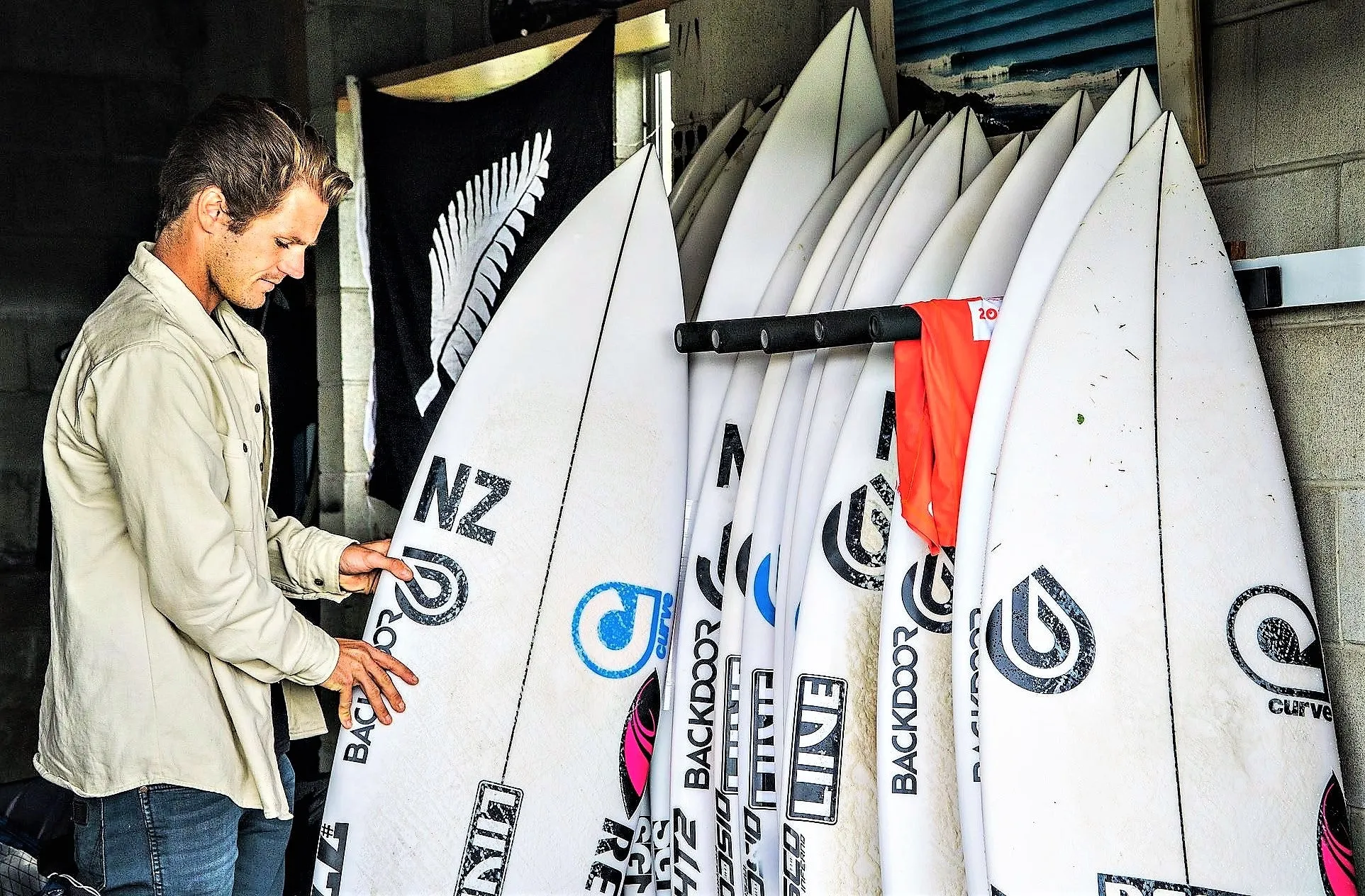 Surfboard Wall Rack VERTICAL (or SUP) - Quad - Steel