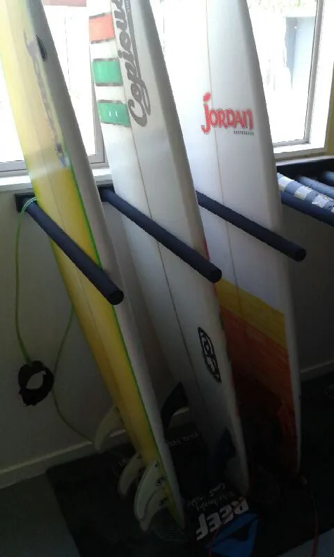 Surfboard Wall Rack VERTICAL (or SUP) - Quad - Steel