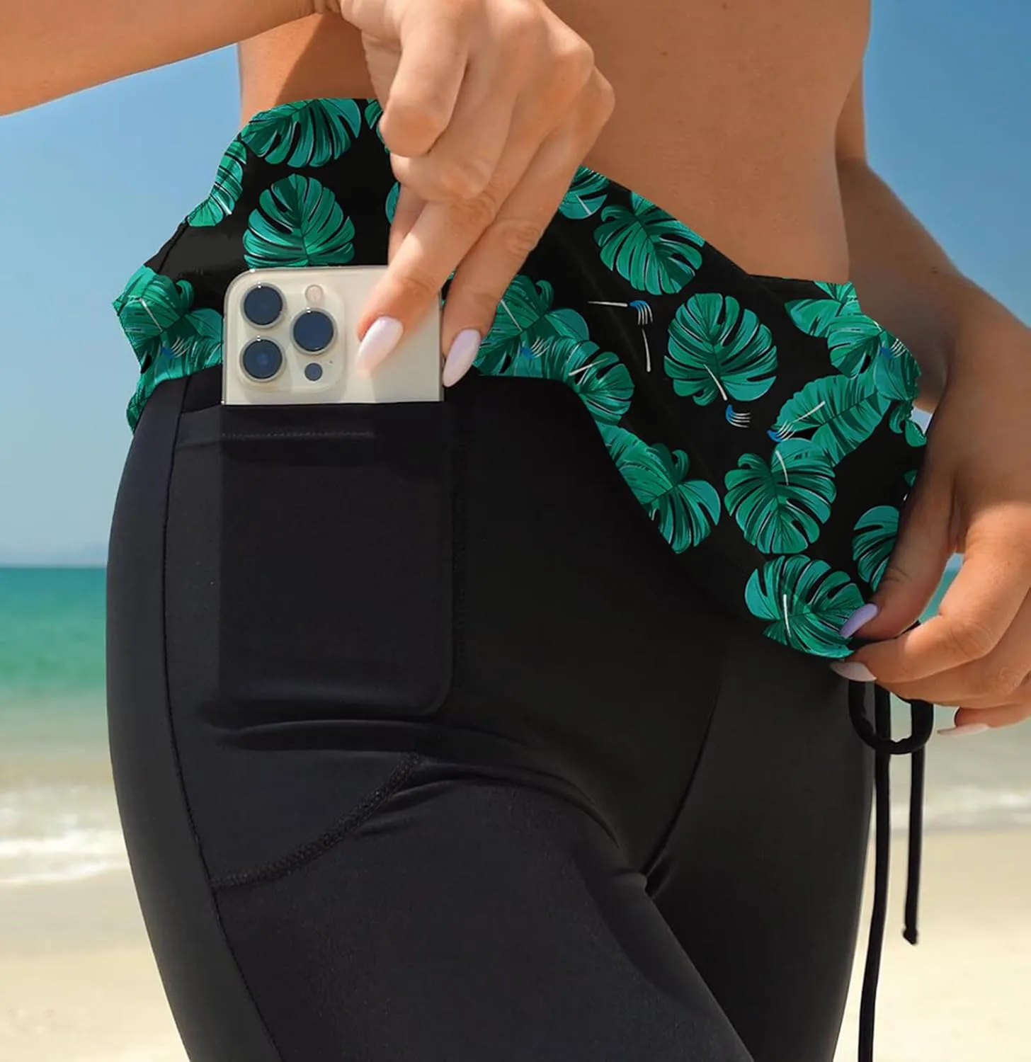 Swimming Water Pants Skirted Swim Shorts Cropped Capri Surf Leggings Wetsuit Pants UV Boardshorts for Women