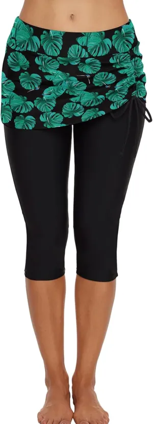 Swimming Water Pants Skirted Swim Shorts Cropped Capri Surf Leggings Wetsuit Pants UV Boardshorts for Women