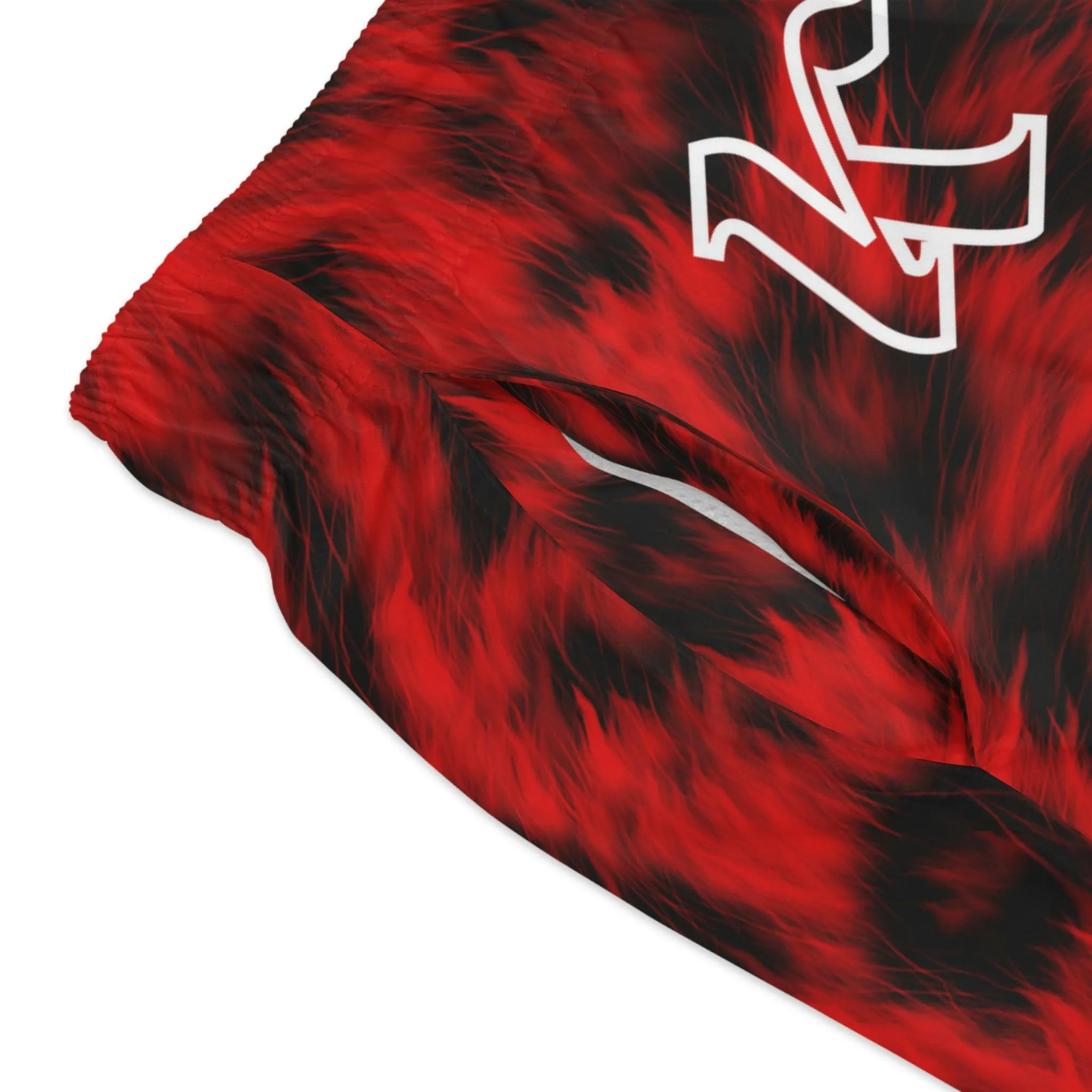 Ultra Realistic Red Leopard Fur Swim Trunks