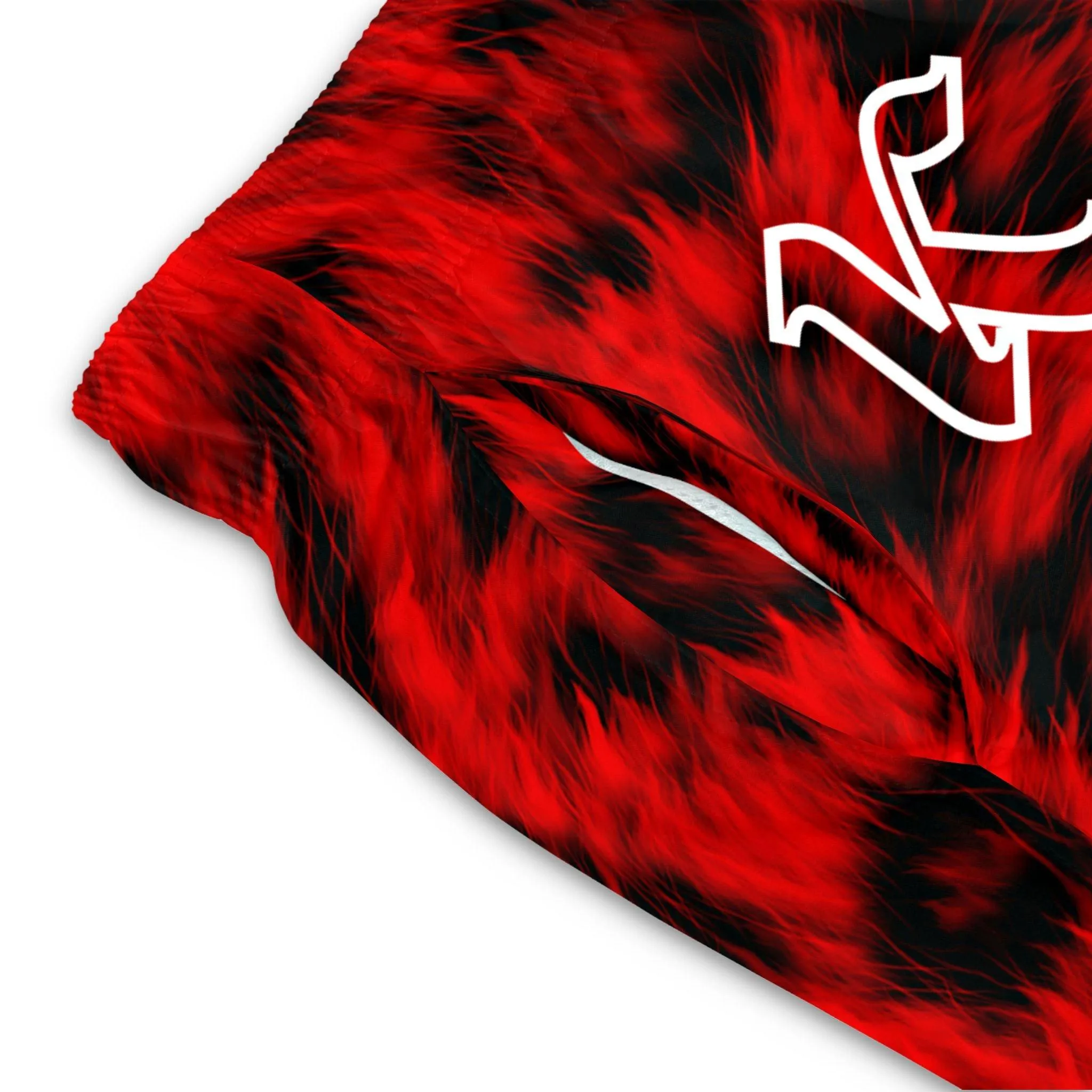 Ultra Realistic Red Leopard Fur Swim Trunks