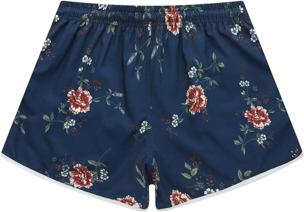 Womens Swim Shorts Floral Board Shorts Stretch Swim Bottom Beach Swimwear